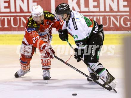 EBEL. Eishockey Bundesliga. KAC gegen HDD Telemach Olimpila Ljubljana. Thomas Poeck (KAC), Aljaz Uduc Ljubljana). Klagenfurt, am 24.2.2015.
Foto: Kuess
---
pressefotos, pressefotografie, kuess, qs, qspictures, sport, bild, bilder, bilddatenbank