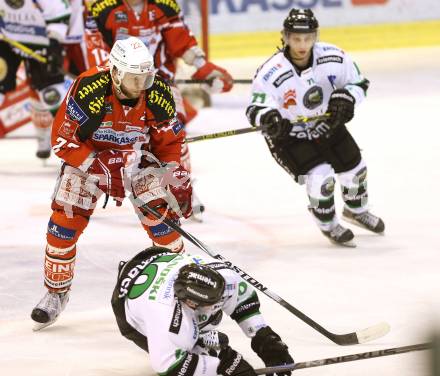 EBEL. Eishockey Bundesliga. KAC gegen HDD Telemach Olimpila Ljubljana. Thomas Poeck (KAC), Tom Zanoski Ljubljana). Klagenfurt, am 24.2.2015.
Foto: Kuess
---
pressefotos, pressefotografie, kuess, qs, qspictures, sport, bild, bilder, bilddatenbank