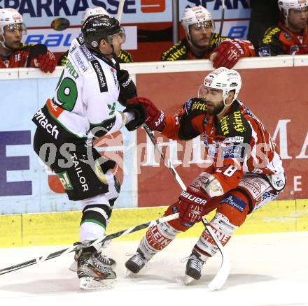 EBEL. Eishockey Bundesliga. KAC gegen HDD Telemach Olimpila Ljubljana. Martin Schumnig (KAC), Anze Ropret Ljubljana). Klagenfurt, am 24.2.2015.
Foto: Kuess
---
pressefotos, pressefotografie, kuess, qs, qspictures, sport, bild, bilder, bilddatenbank