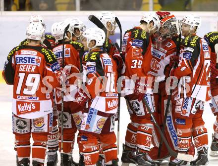 EBEL. Eishockey Bundesliga. KAC gegen HDD Telemach Olimpila Ljubljana. Jubel (KAC). Klagenfurt, am 24.2.2015.
Foto: Kuess
---
pressefotos, pressefotografie, kuess, qs, qspictures, sport, bild, bilder, bilddatenbank