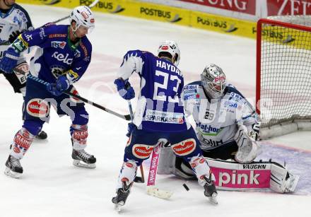 EBEL. Eishockey Bundesliga. EC VSV gegen EHC LIWEST Linz. Marco Pewal, Darren Haydar,  (VSV), Michael Ouzas (Linz). Villach, am 26.2.2015.
Foto: Kuess 


---
pressefotos, pressefotografie, kuess, qs, qspictures, sport, bild, bilder, bilddatenbank