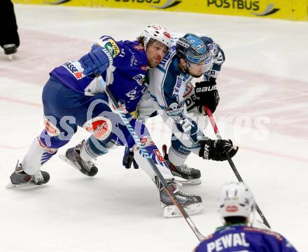 EBEL. Eishockey Bundesliga. EC VSV gegen EHC LIWEST Linz. Mario Altmann,  (VSV), Philipp Lukas (Linz). Villach, am 26.2.2015.
Foto: Kuess 


---
pressefotos, pressefotografie, kuess, qs, qspictures, sport, bild, bilder, bilddatenbank