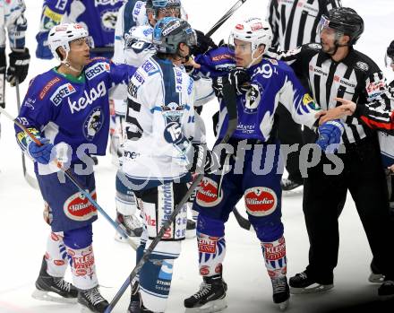 EBEL. Eishockey Bundesliga. EC VSV gegen EHC LIWEST Linz. Jason Krog, Brock McBride, (VSV), Matthias Iberer  (Linz). Villach, am 26.2.2015.
Foto: Kuess 


---
pressefotos, pressefotografie, kuess, qs, qspictures, sport, bild, bilder, bilddatenbank