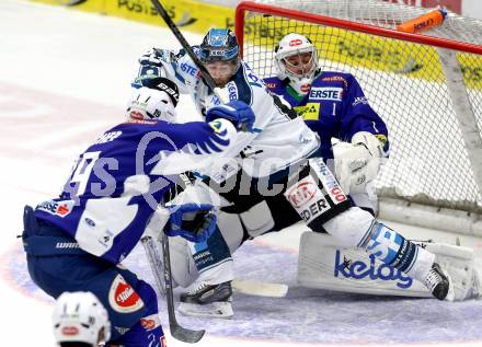 EBEL. Eishockey Bundesliga. EC VSV gegen EHC LIWEST Linz. Jean Philippe Lamoureux, (VSV), Brad Moran  (Linz). Villach, am 26.2.2015.
Foto: Kuess 


---
pressefotos, pressefotografie, kuess, qs, qspictures, sport, bild, bilder, bilddatenbank