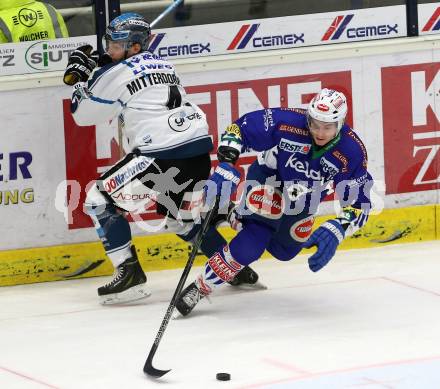 EBEL. Eishockey Bundesliga. EC VSV gegen EHC LIWEST Linz.  Philipp Siutz,  (VSV), Daniel Mitterdorfer (Linz). Villach, am 26.2.2015.
Foto: Kuess 


---
pressefotos, pressefotografie, kuess, qs, qspictures, sport, bild, bilder, bilddatenbank