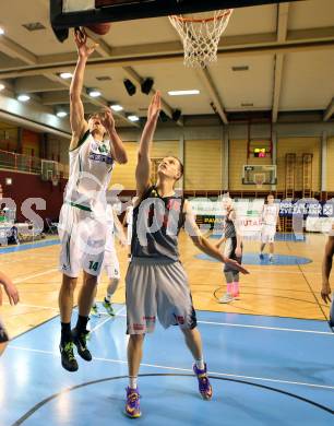 Basketball 2.Bundesliga 2014/15 Grunddurchgang 21.Runde. KOS Celovec gegen Raiders Villach. Ales Kunc,  (KOS),  Povilas Gaidys  (Villach). Klagenfurt, am 27.2.1015.
Foto: Kuess
---
pressefotos, pressefotografie, kuess, qs, qspictures, sport, bild, bilder, bilddatenbank