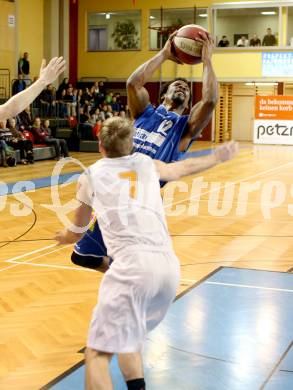 Basketball 2.Bundesliga 2014/15 Grunddurchgang 21.Runde. Woerthersee Piraten gegen BBU Salzburg. Tim HUber,  (Piraten), Jamal Mc Clerkin (Salzburg). Klagenfurt, am 28.2.1015.
Foto: Kuess
---
pressefotos, pressefotografie, kuess, qs, qspictures, sport, bild, bilder, bilddatenbank