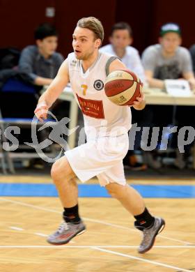 Basketball 2.Bundesliga 2014/15 Grunddurchgang 21.Runde. Woerthersee Piraten gegen BBU Salzburg. Tim Huber (Piraten). Klagenfurt, am 28.2.1015.
Foto: Kuess
---
pressefotos, pressefotografie, kuess, qs, qspictures, sport, bild, bilder, bilddatenbank