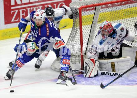 EBEL. Eishockey Bundesliga. EC VSV gegen SAPA Fehervar AV19. Eric Hunter, (VSV), Christian Engstrand  (Alba Volan). Villach, am 3.3.2015.
Foto: Kuess 


---
pressefotos, pressefotografie, kuess, qs, qspictures, sport, bild, bilder, bilddatenbank