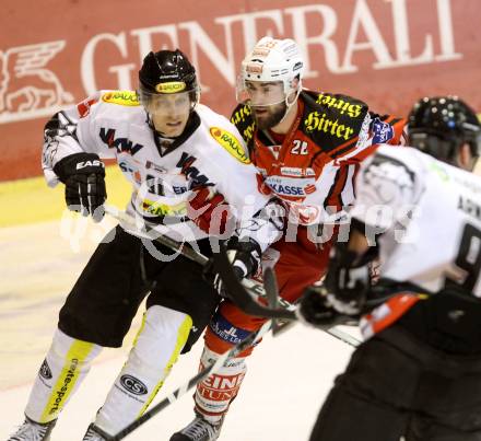 EBEL. Eishockey Bundesliga. KAC gegen Dornbirner Eishockey Club. SCHUMNIG Martin (KAC),  GRABHER MEIER Martin (Dornbirn). Klagenfurt, am 3.3.2015.
Foto: Kuess 

---
pressefotos, pressefotografie, kuess, qs, qspictures, sport, bild, bilder, bilddatenbank