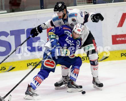 EBEL. Eishockey Bundesliga. EC VSV gegen SAPA Fehervar AV19. John Lammers,  (VSV), Arnold Varga (Alba Volan). Villach, am 3.3.2015.
Foto: Kuess 


---
pressefotos, pressefotografie, kuess, qs, qspictures, sport, bild, bilder, bilddatenbank