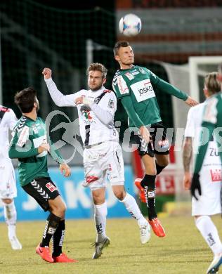 Fussball Bundesliga. RZ Pellets WAC gegen SV Josko Ried.  Manuel Weber,  (WAC), Denis Thomalla (Ried). Wolfsberg, am 4.3.2015.
Foto: Kuess

---
pressefotos, pressefotografie, kuess, qs, qspictures, sport, bild, bilder, bilddatenbank