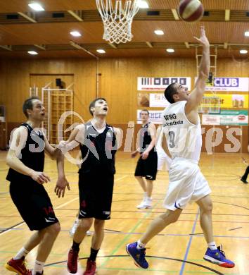 Basketball 2.Bundesliga 2014/15 Grunddurchgang 22.Runde. Radenthein Garnets gegen Mistelbach Mustangs. Uros Ninic,  (Radenthein), Jakob Deimel, Vladimir Sismilich (Mistelbach). Radenthein, am 7.3.1015.
Foto: Kuess
---
pressefotos, pressefotografie, kuess, qs, qspictures, sport, bild, bilder, bilddatenbank