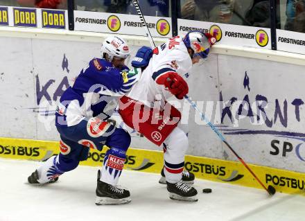 EBEL. Eishockey Bundesliga. EC VSV gegen EC Red Bull Salzburg. Klemen Pretnar,  (VSV), Alexander Cijan  (Salzburg). Villach, am 8.3.2015.
Foto: Kuess 


---
pressefotos, pressefotografie, kuess, qs, qspictures, sport, bild, bilder, bilddatenbank