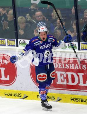 EBEL. Eishockey Bundesliga. EC VSV gegen EC Red Bull Salzburg. Torjubel Patrick Platzer (VSV). Villach, am 8.3.2015.
Foto: Kuess 


---
pressefotos, pressefotografie, kuess, qs, qspictures, sport, bild, bilder, bilddatenbank