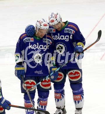 EBEL. Eishockey Bundesliga. EC VSV gegen EC Red Bull Salzburg. Gerhard Unterluggauere, Jarret Cole (VSV). Villach, am 8.3.2015.
Foto: Kuess 


---
pressefotos, pressefotografie, kuess, qs, qspictures, sport, bild, bilder, bilddatenbank