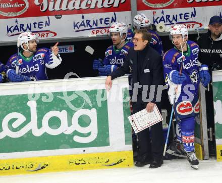 EBEL. Eishockey Bundesliga. EC VSV gegen EC Red Bull Salzburg. Trainer Hannu Jaervenpaeae (VSV). Villach, am 8.3.2015.
Foto: Kuess 


---
pressefotos, pressefotografie, kuess, qs, qspictures, sport, bild, bilder, bilddatenbank