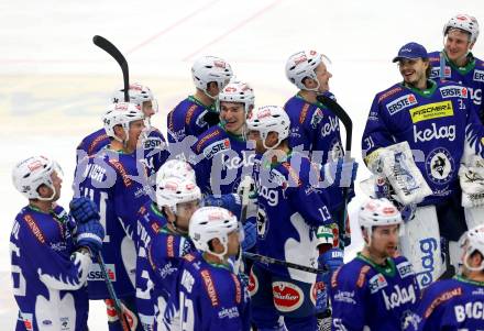 EBEL. Eishockey Bundesliga. EC VSV gegen EC Red Bull Salzburg. Jubel  (VSV). Villach, am 8.3.2015.
Foto: Kuess 


---
pressefotos, pressefotografie, kuess, qs, qspictures, sport, bild, bilder, bilddatenbank