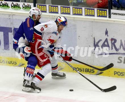 EBEL. Eishockey Bundesliga. EC VSV gegen EC Red Bull Salzburg. Klemen Pretnar,  (VSV), Alexander Cijan  (Salzburg). Villach, am 8.3.2015.
Foto: Kuess 


---
pressefotos, pressefotografie, kuess, qs, qspictures, sport, bild, bilder, bilddatenbank