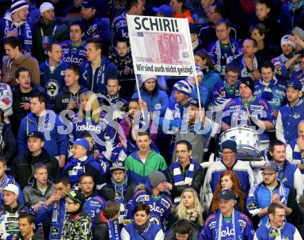 EBEL. Eishockey Bundesliga. EC VSV gegen EC Red Bull Salzburg.  Fans (VSV). Villach, am 8.3.2015.
Foto: Kuess 


---
pressefotos, pressefotografie, kuess, qs, qspictures, sport, bild, bilder, bilddatenbank