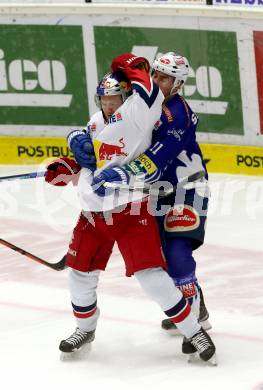 EBEL. Eishockey Bundesliga. EC VSV gegen EC Red Bull Salzburg. Mark Santorelli,  (VSV), Alexander Cijan (Salzburg). Villach, am 8.3.2015.
Foto: Kuess 


---
pressefotos, pressefotografie, kuess, qs, qspictures, sport, bild, bilder, bilddatenbank