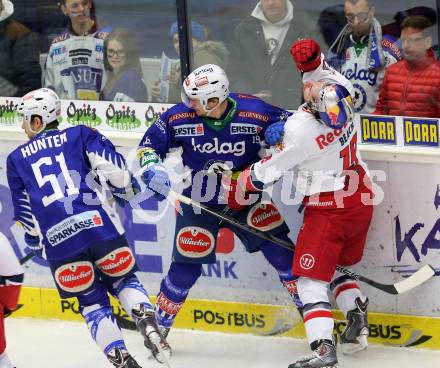 EBEL. Eishockey Bundesliga. EC VSV gegen EC Red Bull Salzburg. Stefan Bacher,  (VSV), Kyle Beach (Salzburg). Villach, am 8.3.2015.
Foto: Kuess 


---
pressefotos, pressefotografie, kuess, qs, qspictures, sport, bild, bilder, bilddatenbank