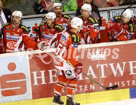 EBEL. Eishockey Bundesliga. KAC gegen Orli Znojmo.   Torjubel Oliver Setzinger (KAC). Klagenfurt, am 13.3.2015.
Foto: Kuess 

---
pressefotos, pressefotografie, kuess, qs, qspictures, sport, bild, bilder, bilddatenbank