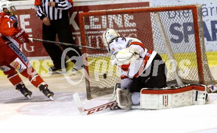 EBEL. Eishockey Bundesliga. KAC gegen Orli Znojmo. Stefan Geier,  (KAC), Patrik Nechtaval (Orli Znojmo). Klagenfurt, am 13.3.2015.
Foto: Kuess 

---
pressefotos, pressefotografie, kuess, qs, qspictures, sport, bild, bilder, bilddatenbank