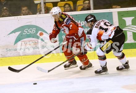 EBEL. Eishockey Bundesliga. KAC gegen Orli Znojmo.   Thomas Vallant,  (KAC), David Bartos  (Orli Znojmo). Klagenfurt, am 13.3.2015.
Foto: Kuess 

---
pressefotos, pressefotografie, kuess, qs, qspictures, sport, bild, bilder, bilddatenbank