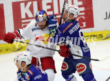 EBEL. Eishockey Bundesliga. EC VSV gegen EC Red Bull Salzburg. Gerhard Unterluggauer, (VSV), Thomas Raffl  (Salzburg). Villach, am 13.3.2015.
Foto: Kuess 


---
pressefotos, pressefotografie, kuess, qs, qspictures, sport, bild, bilder, bilddatenbank