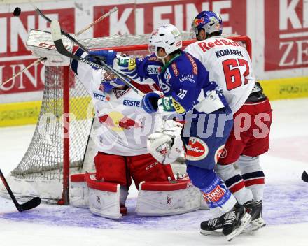 EBEL. Eishockey Bundesliga. EC VSV gegen EC Red Bull Salzburg. Jason Krog, (VSV), Luka Gracnar, Konstantin KOmarek  (Salzburg). Villach, am 13.3.2015.
Foto: Kuess 


---
pressefotos, pressefotografie, kuess, qs, qspictures, sport, bild, bilder, bilddatenbank