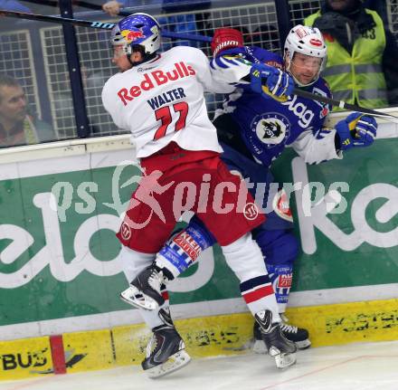 EBEL. Eishockey Bundesliga. EC VSV gegen EC Red Bull Salzburg. Gerhard Unterluggauer,  (VSV), Ben Walter (Salzburg). Villach, am 13.3.2015.
Foto: Kuess 


---
pressefotos, pressefotografie, kuess, qs, qspictures, sport, bild, bilder, bilddatenbank