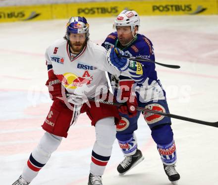 EBEL. Eishockey Bundesliga. EC VSV gegen EC Red Bull Salzburg.  Gerhard Unterluggauer, (VSV), Thomas Raffl (Salzburg). Villach, am 13.3.2015.
Foto: Kuess 


---
pressefotos, pressefotografie, kuess, qs, qspictures, sport, bild, bilder, bilddatenbank