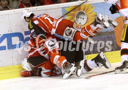 EBEL. Eishockey Bundesliga. KAC gegen Orli Znojmo.   Daniel Ban, David Schuller,  (KAC), Patrik Novak   (Orli Znojmo). Klagenfurt, am 13.3.2015.
Foto: Kuess 

---
pressefotos, pressefotografie, kuess, qs, qspictures, sport, bild, bilder, bilddatenbank