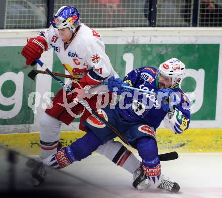 EBEL. Eishockey Bundesliga. EC VSV gegen EC Red Bull Salzburg. Klemen Pretnar,  (VSV), Matthias Trattnig (Salzburg). Villach, am 13.3.2015.
Foto: Kuess 


---
pressefotos, pressefotografie, kuess, qs, qspictures, sport, bild, bilder, bilddatenbank