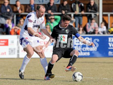 Fussball Regionalliga. SAK gegen RZ Pellets WAC Amateure. Zeljko Mitrakovic,  (SAK), Patrick Pfennich (WAC). Klagenfurt, am 14.3.2015.
Foto: Kuess
---
pressefotos, pressefotografie, kuess, qs, qspictures, sport, bild, bilder, bilddatenbank