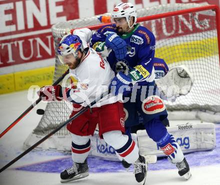 EBEL. Eishockey Bundesliga. EC VSV gegen EC Red Bull Salzburg. Klemen Pretnar, (VSV),  Brett Sterling  (Salzburg). Villach, am 13.3.2015.
Foto: Kuess 


---
pressefotos, pressefotografie, kuess, qs, qspictures, sport, bild, bilder, bilddatenbank