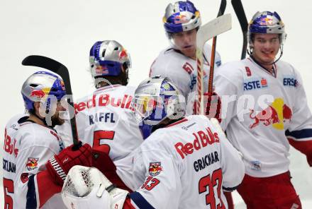 EBEL. Eishockey Bundesliga. EC VSV gegen EC Red Bull Salzburg. Jubel Salzburg. Villach, am 13.3.2015.
Foto: Kuess 


---
pressefotos, pressefotografie, kuess, qs, qspictures, sport, bild, bilder, bilddatenbank