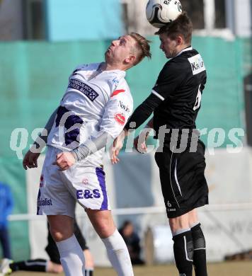 Fussball Regionalliga. SAK gegen RZ Pellets WAC Amateure. Darijo Biscan, (SAK), Sandro Widni  (WAC). Klagenfurt, am 14.3.2015.
Foto: Kuess
---
pressefotos, pressefotografie, kuess, qs, qspictures, sport, bild, bilder, bilddatenbank