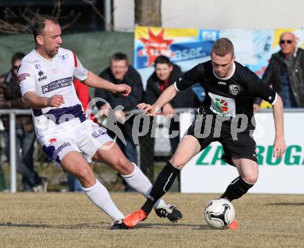 Fussball Regionalliga. SAK gegen RZ Pellets WAC Amateure. Zeljko Mitrakovic,  (SAK), Christoph Rabitsch (WAC). Klagenfurt, am 14.3.2015.
Foto: Kuess
---
pressefotos, pressefotografie, kuess, qs, qspictures, sport, bild, bilder, bilddatenbank