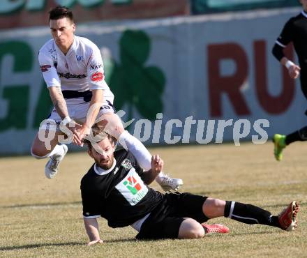 Fussball Regionalliga. SAK gegen RZ Pellets WAC Amateure. Tadej Zagar Knez, (SAK), Christoph Jakob Cemernjak (WAC). Klagenfurt, am 14.3.2015.
Foto: Kuess
---
pressefotos, pressefotografie, kuess, qs, qspictures, sport, bild, bilder, bilddatenbank