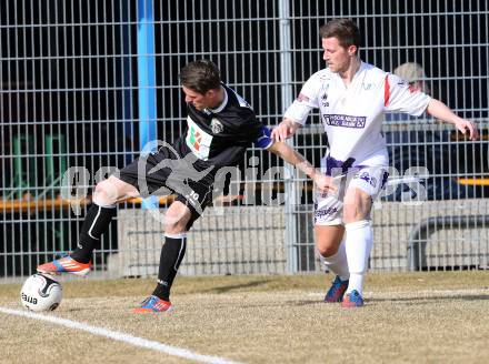 Fussball Regionalliga. SAK gegen RZ Pellets WAC Amateure. Darjan Aleksic,  (SAK), Patrick Pfennich (WAC). Klagenfurt, am 14.3.2015.
Foto: Kuess
---
pressefotos, pressefotografie, kuess, qs, qspictures, sport, bild, bilder, bilddatenbank