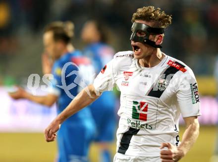 Fussball Bundesliga. RZ Pellets WAC gegen SC Wiener Neustadt. Torjubel Tadej Trdina (WAC). Wolfsberg, am 14.3.2015.
Foto: Kuess

---
pressefotos, pressefotografie, kuess, qs, qspictures, sport, bild, bilder, bilddatenbank