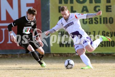 Fussball Regionalliga. SAK gegen RZ Pellets WAC Amateure. Darijo Biscan, (SAK), Sandro Widni (WAC). Klagenfurt, am 14.3.2015.
Foto: Kuess
---
pressefotos, pressefotografie, kuess, qs, qspictures, sport, bild, bilder, bilddatenbank