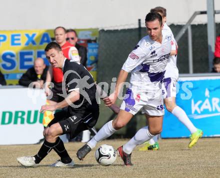 Fussball Regionalliga. SAK gegen RZ Pellets WAC Amateure. Murat Veliu,  (SAK), Alexander Hofer (WAC). Klagenfurt, am 14.3.2015.
Foto: Kuess
---
pressefotos, pressefotografie, kuess, qs, qspictures, sport, bild, bilder, bilddatenbank