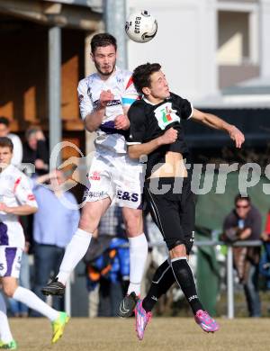 Fussball Regionalliga. SAK gegen RZ Pellets WAC Amateure. Patrick Lausegger,  (SAK), Bastian Rupp (WAC). Klagenfurt, am 14.3.2015.
Foto: Kuess
---
pressefotos, pressefotografie, kuess, qs, qspictures, sport, bild, bilder, bilddatenbank