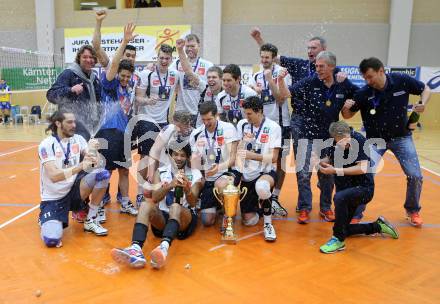 Volleyball. Middle European League. MEVZA. SK Posojilnica Aich/Dob gegen Hypo Tirol VT. Jubel Tirol. Bleiburg, 15.3.2015
Foto: Kuess

---
pressefotos, pressefotografie, kuess, qs, qspictures, sport, bild, bilder, bilddatenbank