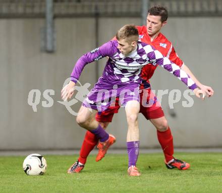 Fussball Regionalliga. SK Austria Klagenfurt gegen SAK. Patrik Eler,  (Austria Klagenfurt), Darijo Biscan (SAK). Klagenfurt, 20.3.2015
Foto: Kuess 
---
pressefotos, pressefotografie, kuess, qs, qspictures, sport, bild, bilder, bilddatenbank