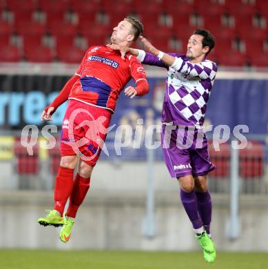 Fussball Regionalliga. SK Austria Klagenfurt gegen SAK. Manuel Wallner,  (Austria Klagenfurt), Darijo Biscan (SAK). Klagenfurt, 20.3.2015
Foto: Kuess 
---
pressefotos, pressefotografie, kuess, qs, qspictures, sport, bild, bilder, bilddatenbank