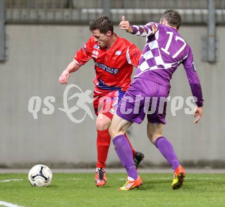 Fussball Regionalliga. SK Austria Klagenfurt gegen SAK. Christian Prawda,  (Austria Klagenfurt), Darijo Biscan (SAK). Klagenfurt, 20.3.2015
Foto: Kuess 
---
pressefotos, pressefotografie, kuess, qs, qspictures, sport, bild, bilder, bilddatenbank